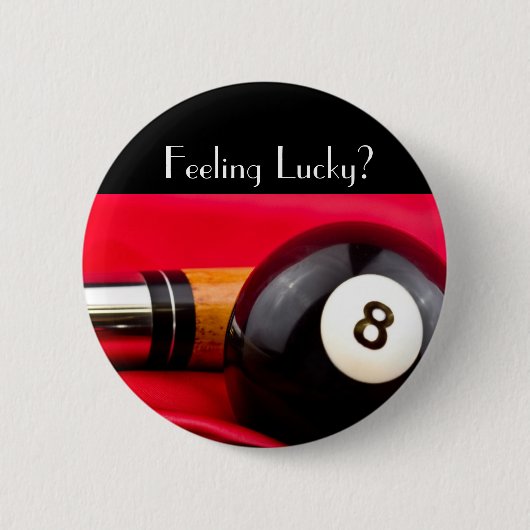 Pool Ball en cue Ronde Button 5,7 Cm (Voorkant)