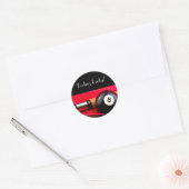 Pool Ball en cue Ronde Sticker (Envelop)
