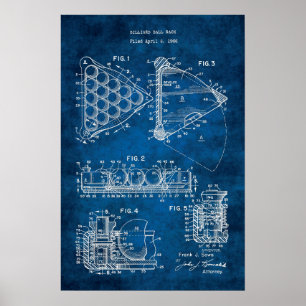 Pool Ball Rack Patent #9 Rec Room Poster