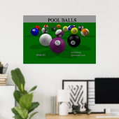 Pool Balls (afdrukken) Poster (Thuiskantoor)