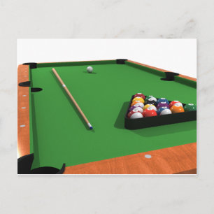 Pool Balls on Green Felt Billiards Table: Briefkaart