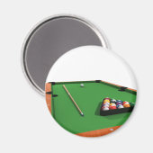 Pool Balls on Green Felt Billiards Table: Magneet (Voorkant / Achterkant)