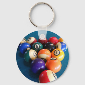 Pool Balls op tafel getikt Sleutelhanger