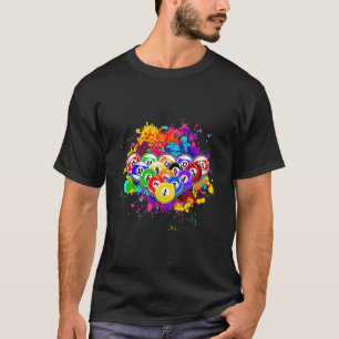 Pool Balls Waterverf Sport Pool Speler Acht Bal T-shirt