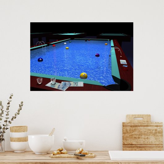 "Pool" - Belle affiche de billard (Cuisine)