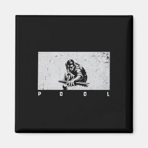 Pool biljart Pool speler Funny Biljart Magneet