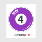 Pool/biljartbal nummer vier (4) paarse sticker (Vel)