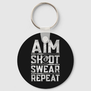 Pool Billiard Snooker Player Motivation Quote Sleutelhanger
