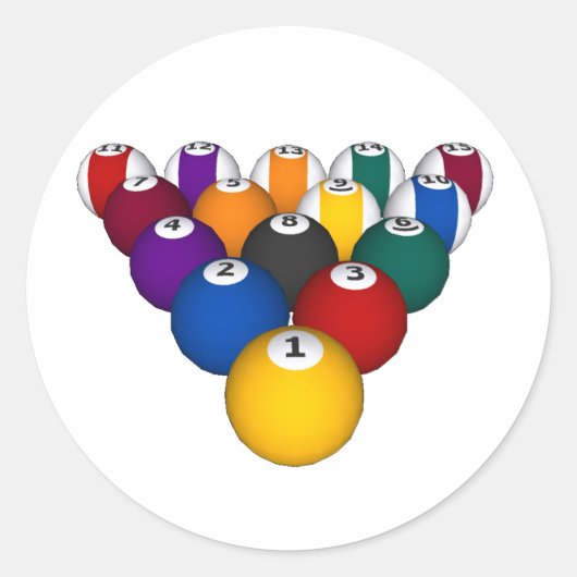 Pool: Billiardbalken: Billiards: Ronde Sticker (Voorkant)
