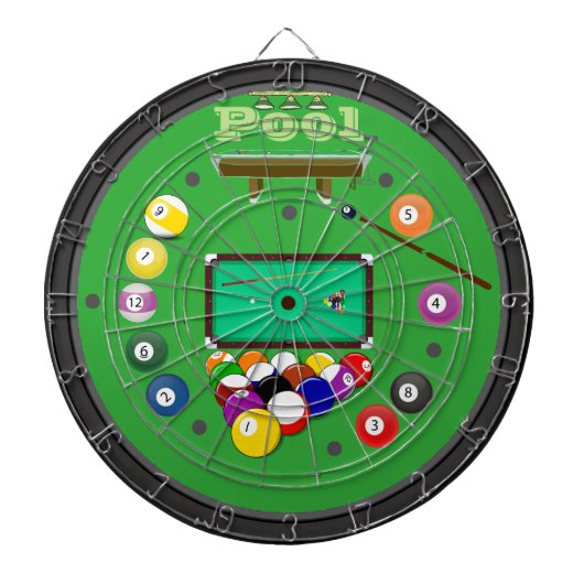 Pool (Billiards) Multi-Target Dartboard Dartbord (Voorkant)
