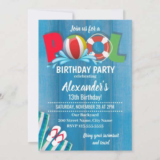 Pool Birthday Party (Voorkant)
