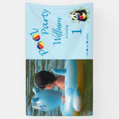 Pool Birthday Party Cute Panda Palling Ball Spandoek (Verticaal)