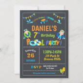 Pool Birthday Party Invitations Boys Kaart (Voorkant)