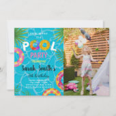 Pool Birthday-uitnodigingen met foto Kaart (Voorkant)