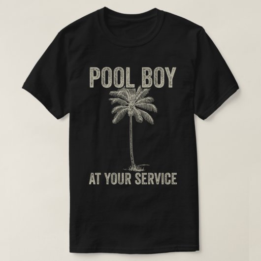 Pool Boy bij uw service T-shirt (Design voorkant)