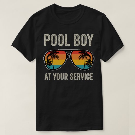 Pool Boy bij uw service T-shirt (Design voorkant)