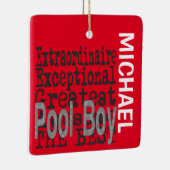 Pool Boy Extraordinaire CUSTOM Keramisch Ornament (Rechts)