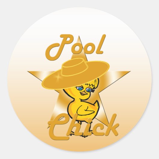 Pool Chick #10 Ronde Sticker (Voorkant)