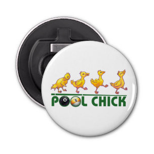 Pool Chick Button Flesopener