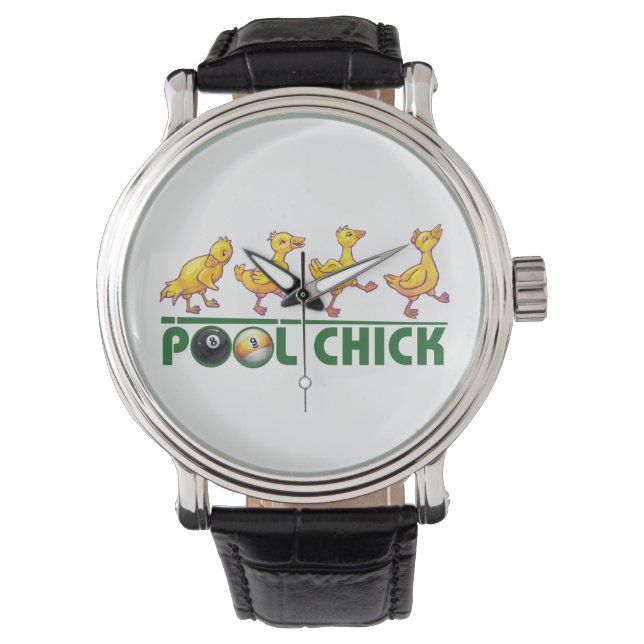 Pool Chick Horloge (Voorkant)