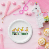 Pool Chick Papieren Bordje (Feest)