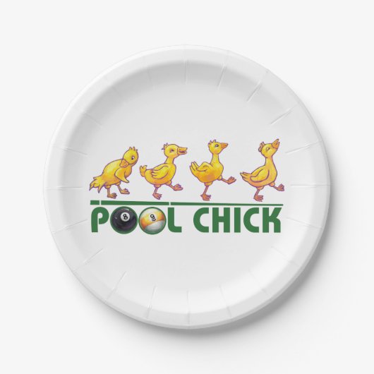 Pool Chick Papieren Bordje (Voorkant)