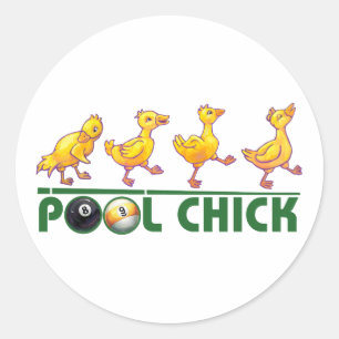 Pool Chick Ronde Sticker
