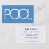 POOL CLEANER Grunge Style V64H BLUE Visitekaartje (Voorkant / Achterkant)