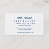 POOL CLEANER Grunge Style V64H BLUE Visitekaartje (Achterkant)