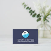 Pool Cleaning Service Logo Visitekaartje (Staand voorkant)