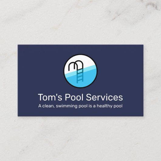 Pool Cleaning Service Logo Visitekaartje (Voorkant)