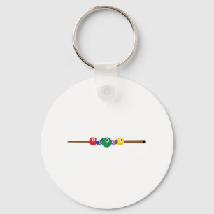 Pool Cue and Ball Border Sleutelhanger