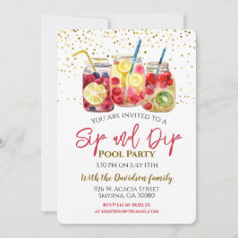 Pool- en fruitcocktail voor Sip en dip Kaart