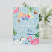 Pool Feestje Bedankkaart (Staand voorkant)