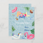 Pool Feestje Bedankkaart (Voorkant / Achterkant)