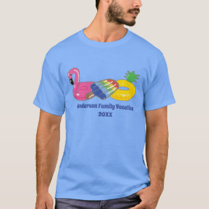 Pool Floats Beach Vacation Personalized Graphic T-shirt