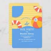 Pool Floats uitnodiging (Voorkant / Achterkant)