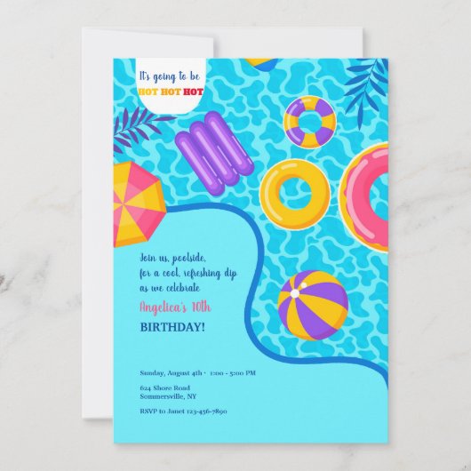 Pool Floats uitnodiging (Voorkant)