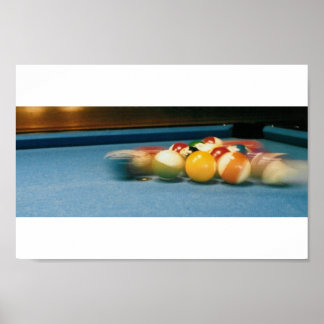 Pool-/galvaniseringstabel, ballen, ques — Poster