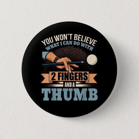 Pool Grappig Biljart Ronde Button 5,7 Cm (Voorkant)