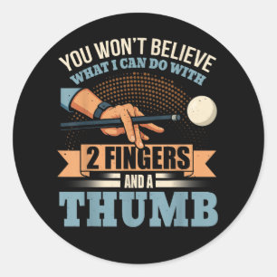 Pool Grappig Biljart Ronde Sticker