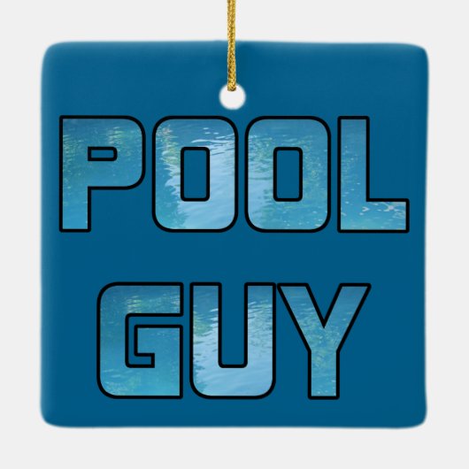 Pool Guy Keramisch Ornament (Achterkant)