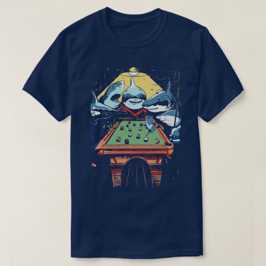 Pool haaien biljart spel t-shirt (Design voorkant)