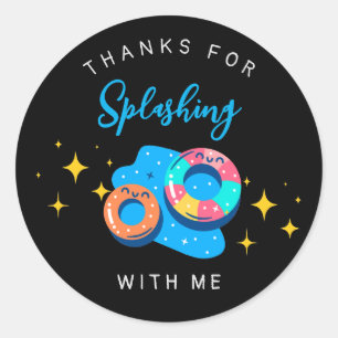 Pool Kids verjaardagsfeestje gunst Ronde Sticker