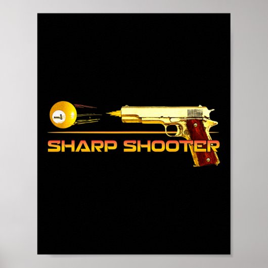 Pool LL Sharp Shooter Biljart Pistool Geel Poster (Voorkant)