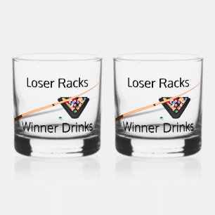 Pool Loser Racks Winner Drinken Whisky Glas