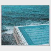 Pool nabij zee cadeaupapier (Vlak)