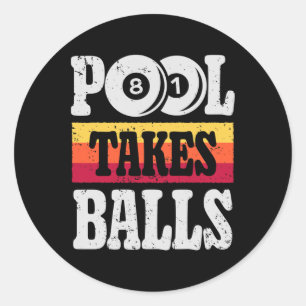 Pool neemt grappige biljart speler 8 bal geschenke ronde sticker
