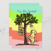 Pool Open Fun Yellow Labrador Cartoon Kaart (Voorkant / Achterkant)