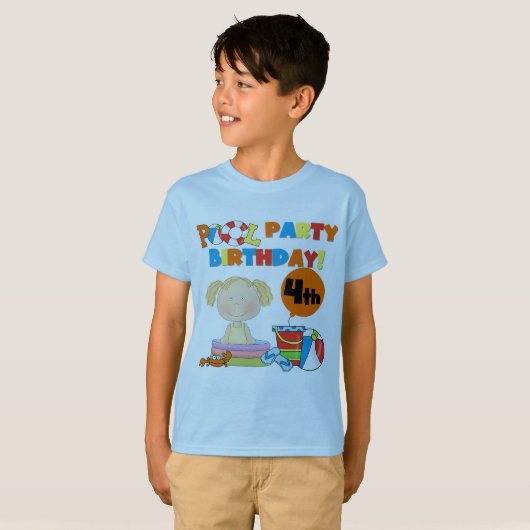 Pool Party 4th Birthday Tshirts et cadeaux (Devant entier)